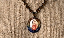 Halskette maria medallion - halskette,