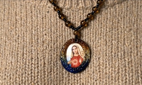 Halskette maria medallion - halskette,