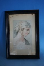 RS1121-130: Biedermeier Empire Rahmen Holzrahmen um 1800 mit altem Stich