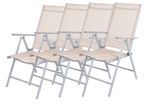 4er set alu klappsessel fach - set,
