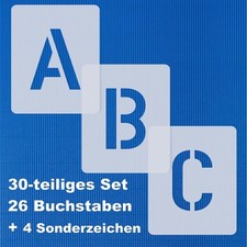 30 Buchstaben Schablonen ● Schriftschablonen Alphabet N35 ● verschiedene Größen