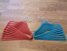 Kleiderbügel Kinder, Samtbezug, 8 Rosa 7 Blau