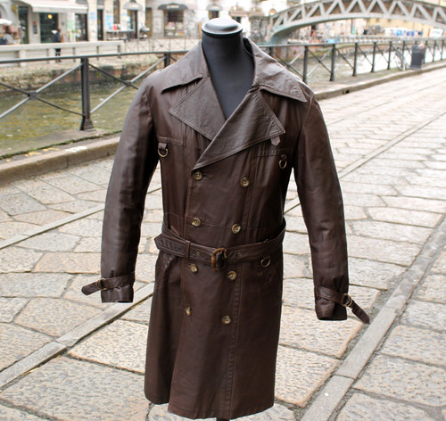Herren braun ledermantel