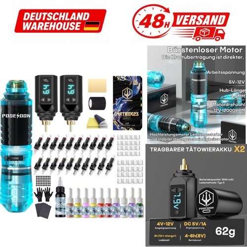 Poseidon tattoo maschine set - poseidon,