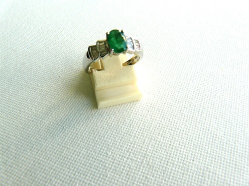 Weißgoldring mit smaragd - smaragd, &