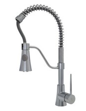 Küchenarmatur – Gastro Spiralfederarmatur mit Brausekopf | Niederdruck | Chrom