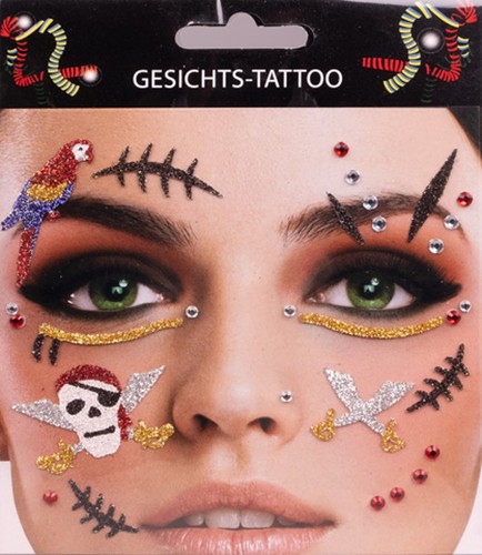 Gesichts tattoo pirat - tattoo,