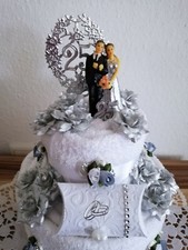 Silberhochzeit Torte Hochzeit Handtuchtorte tolles Geldgeschenk  