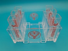 Jägermeister Shot 6 Plastikgläser eckig 2cl & Flaschenhalter gut