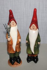 Zwergen Paar Gartenzwerge Keramik Ton Deko Figuren - Höhe 2x 26,5cm