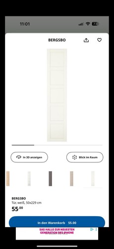 Ikea pax tür bergsbo - pax, neu