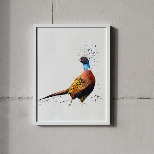 Fasan portrait splatter style - splatter,