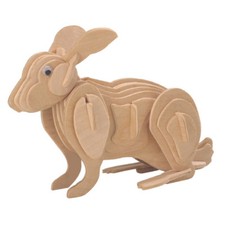 Hase 3D Holzbausatz Säugetier Zoo Kaninchen Häschen Holzpuzzle Steckpuzzle Holz 