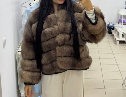 Women fur coat - fur, brown
