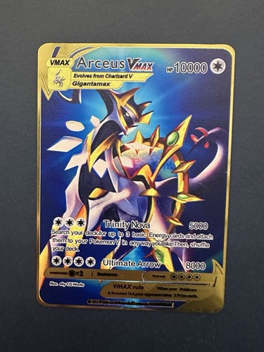 Arceus vmax gold metal - gold, pokemon