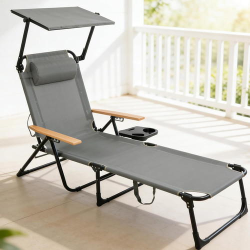 Folding lounge chair with - lounge,