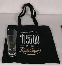 Radeberger Stoffbeutel, Einkaufsbeutel mit 1 Radeberger Glas 0,3 l, 150 Jahre,
