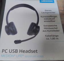 MEDION--PC,USB Headset Kopfhörer,Schwarz, neuwertig