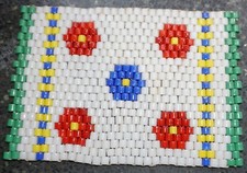 Glasperlen Untersetzer Walzenperlen Perlen DDR 1950/60er Jahre 195 g