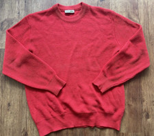 Lacoste Chemise Strickpullover Tomatenrot  Gr. 4 Vintage Rundhals Wollmischung