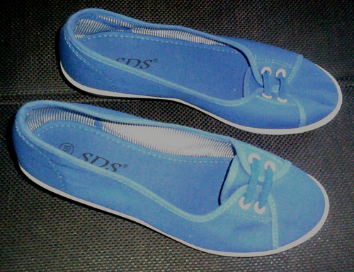 Blaue stoff ballerinas - stoff-ballerinas, mit