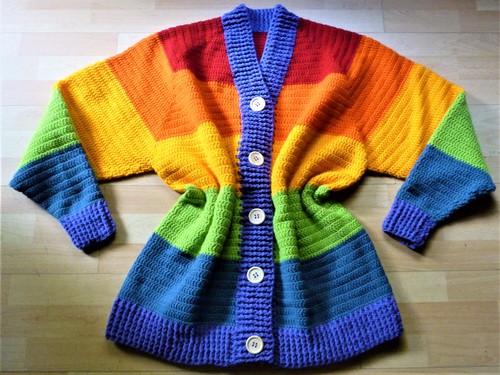 Gehäkelte jacke regenbogen - jacke,