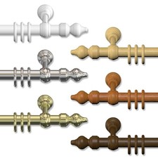 Klassische Gardinenstangen 28 mm Ø, Vorhangstangen aus Holz & Metall-Kunststoff