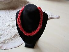 Navahopi 3-Strang Korallenkette Verschluß Sterlingsilber Länge ca. 41 cm