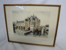colorierte Litho Schloss