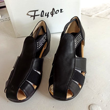 Damen Schuhe Slip On Pumps Schwarz F581R Gr. 36 Breite Gummibänder