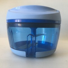 Tupperware Happy Chef mit Doppelklinge klar blau mechanischer Handzerkleinerer 300 ml