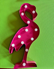 Flamingo Leuchtfigur 52 cm Metall Pink Deko für Garten oder im Haus mit Batterie