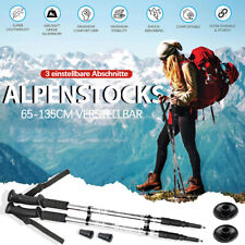 2 Stk Teleskop Nordic Walking Stöcke Wanderstöcke Antischock 65-135cm ◇Aluminium