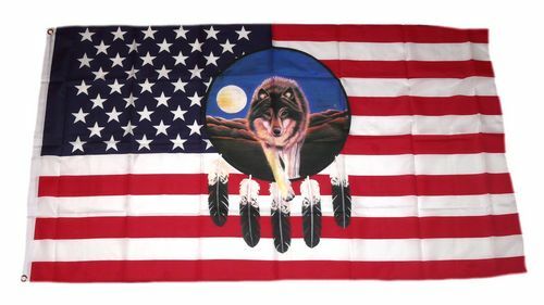 Flagge fahne usa wolf - flagge,