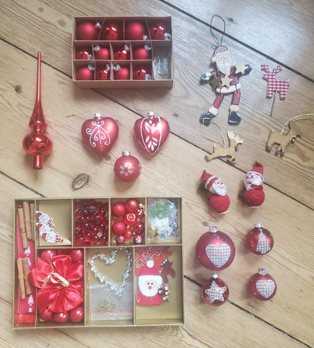 Weihnachtsdeko konvolut rot - weihnachtsdeko,