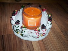 * PARTYLITE * 3-Docht Kerzenhalter * tanzende Schneemänner *  TOP