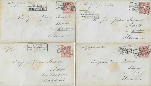 10x ganzsache altona - ganzsache, stadt