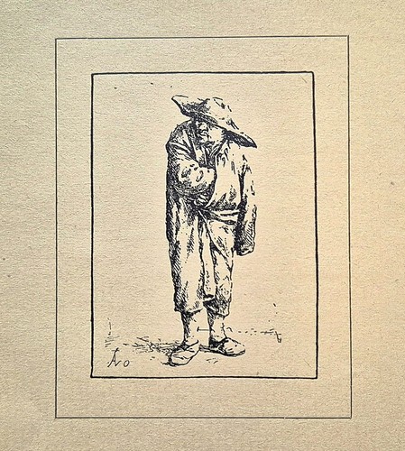 Alte lithographie der bettler - der,
