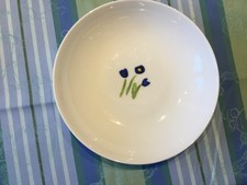 Dibbern Impression Salatschale 19 cm D., Fine Bone China, Blume blau, neuwertig