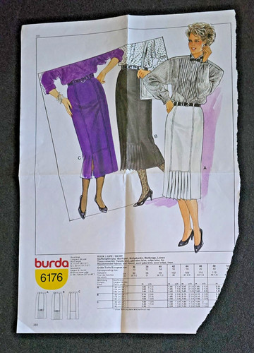 Schnittmuster burda 6176 rock - 6176,