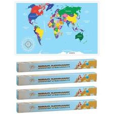 4x Rubbel Weltkarte 52x88cm