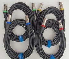 10m Mikrofonkabel XLR DMX-Kabel  Set mit 4x 10m Farbringe OFC-Kupfer Kabelklett