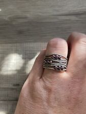 Original Pandora Ring Kordelring Rhodolith Rope Gr.58 Selten