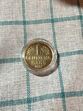 1 DM / Deutsche Mark 1972 J 24 Karat vergoldet in Kapsel