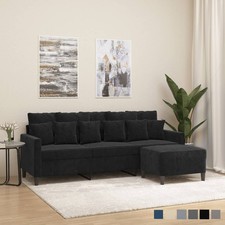 3-Sitzer-Sofa mit Hocker Samt