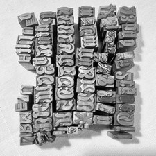 85 Buchstaben, Bleiletter, Druckbuchstaben, Vintage, Shabby Chic, Lettern