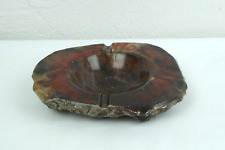 Alabaster Aschenbecher schwer Rostbraun / grün vintage