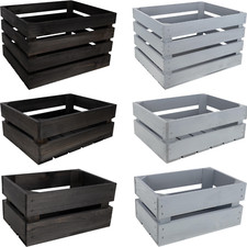 Holzkiste Schwarz Grau | Kiste