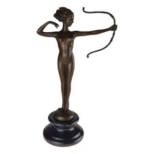 Bronze Skulptur Figur Bronzeskulptur Bronzefigur Diana Göttin der Jagd 