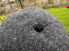 TWEED CAP MUTZE HUT gr XL 60 61 100% WOOLE MADE IN ITALY